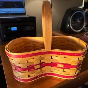 Bradford Basket Red and Tan Woven Basket